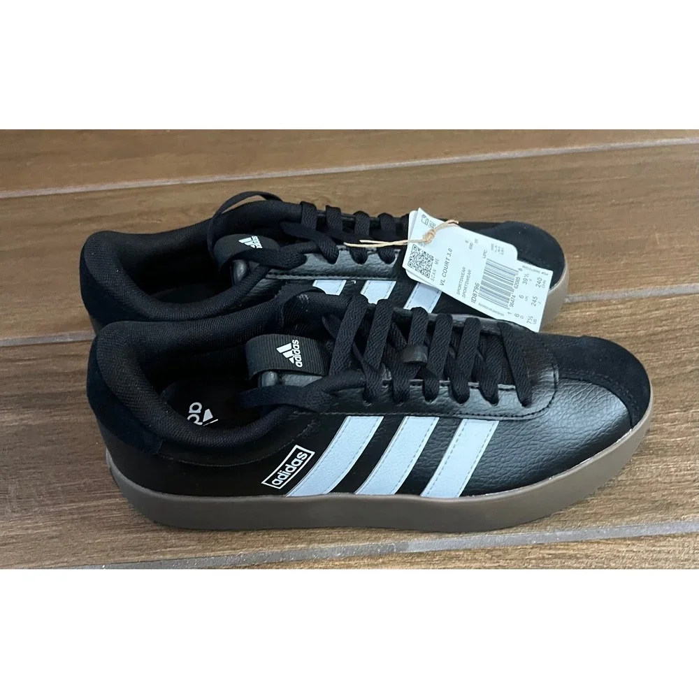Adidas VL Court 3.0 Womens Sneakers Black White Gum ID8796 Size 7.5 NEW - Picture 4 of 7